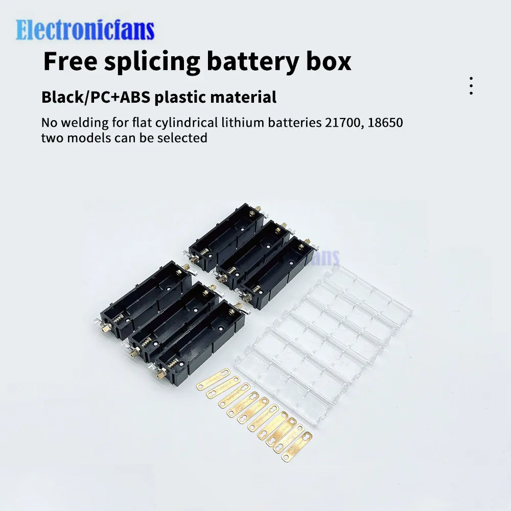 Verbindbarer 21700 Batterieschlitz, lötfreies Lithium-Batteriegehäuse, elektronische Hochstrom-Kupfersäulenhalterbox – Detail 3
