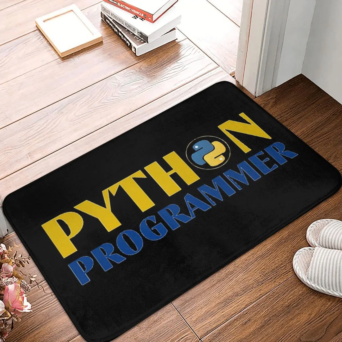 Python Programmer Non-slip Doormat Floor Mat Dust-proo Carpet Rug for Kitchen Entrance Home Bedroom Footpad Mats