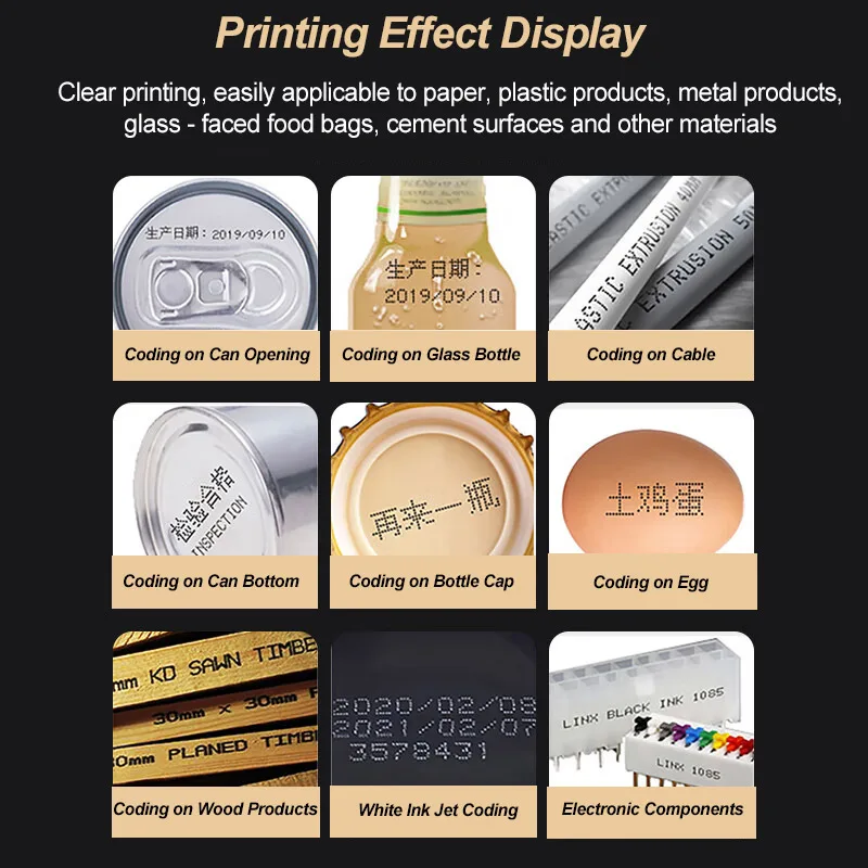 Automatic Industrial CIJ Inkjet Printer QR Code Batch Number Dot Matrix Printing Coding Machine Support OEM/ODM
