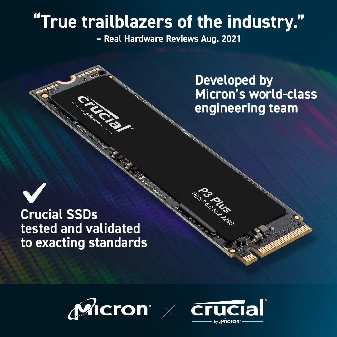 Crucial P3 Plus 1TB PCIe Gen4x4 3D NAND NVMe M.2 SSD 500GB 1TB 2TB, up to 5000MB/s（Original package）