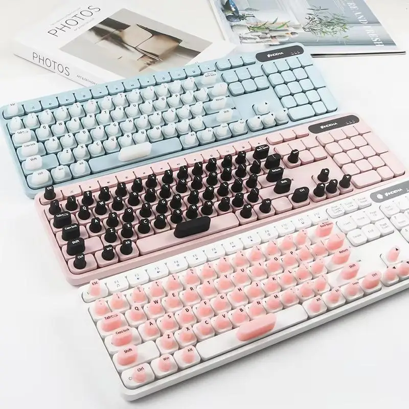 70PCS Raised Keyboard Stickers For Long Nails Universal Nail Art Keyboard Bubbles Soft Silicone Keycaps For Girls Office Gaming