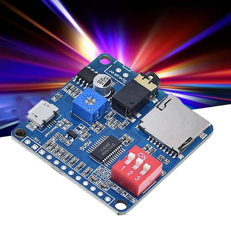 Módulo de Reprodução de Voz para MP3 Music Player, DY-SV5W, SD e TF Card, UART Integrado I/O Trigger, 5W