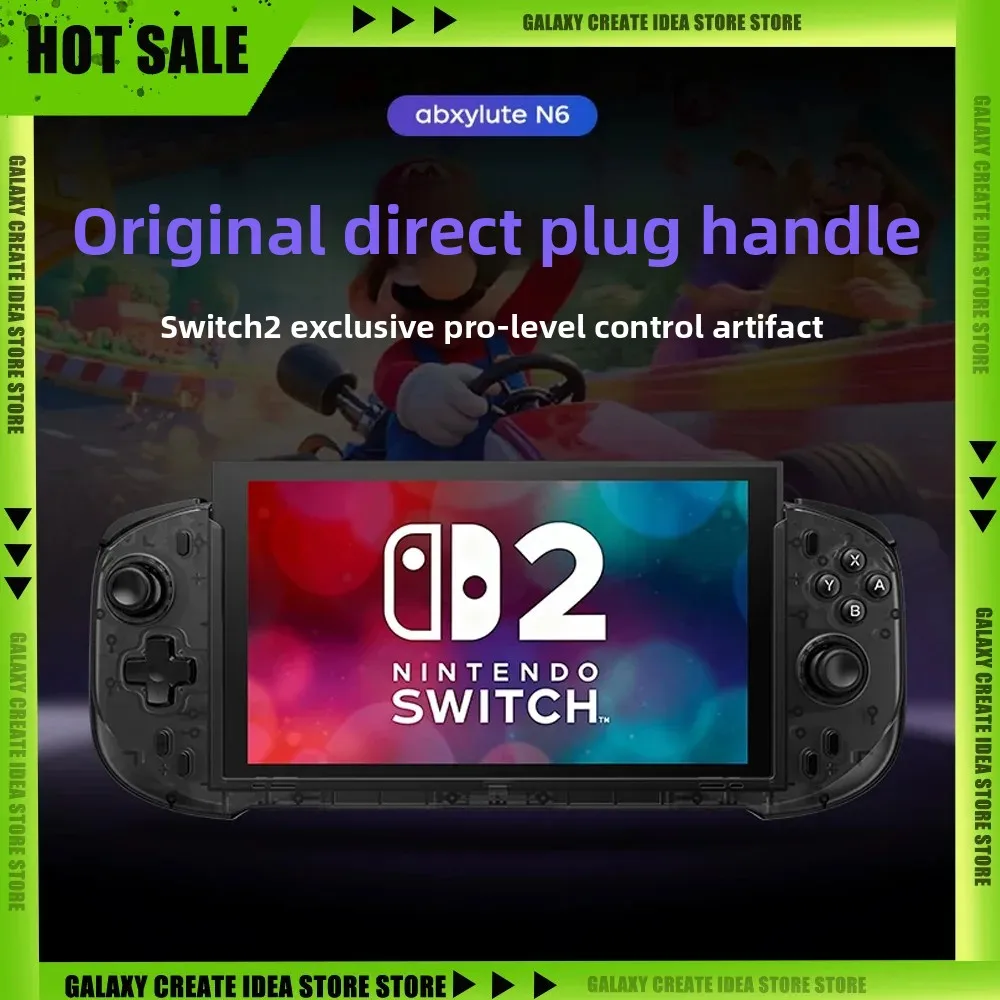 

Abxylute N6Gaming Controller Grip For Switch 2 Hall Effect Joystick Native GL/GR Button Native HD Vibration NS2 For Gamer Gifts