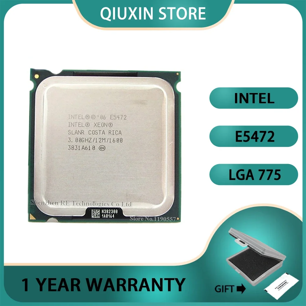 Xeon lntel E5472 3.0GHz/12M/1600Mhz/CPU equal to,works on LGA775 mainboard no need adapter  LGA775 Core 2 Quad Q9550 CPU