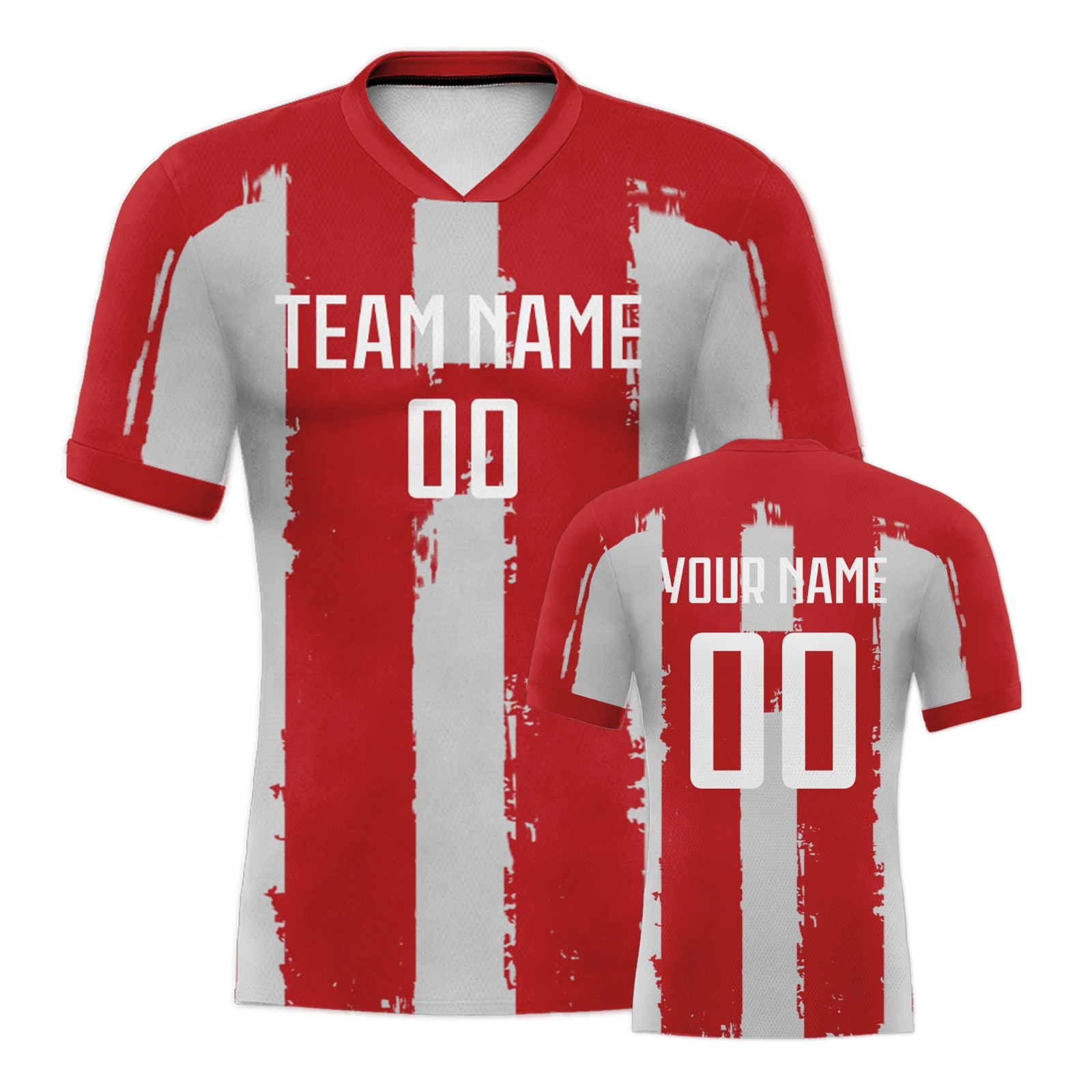 

Custom Football Jersey for Men Women Soccer Shirt Personalized Team Name Number Red Sportswear Youth Tracksuit Fans Gift