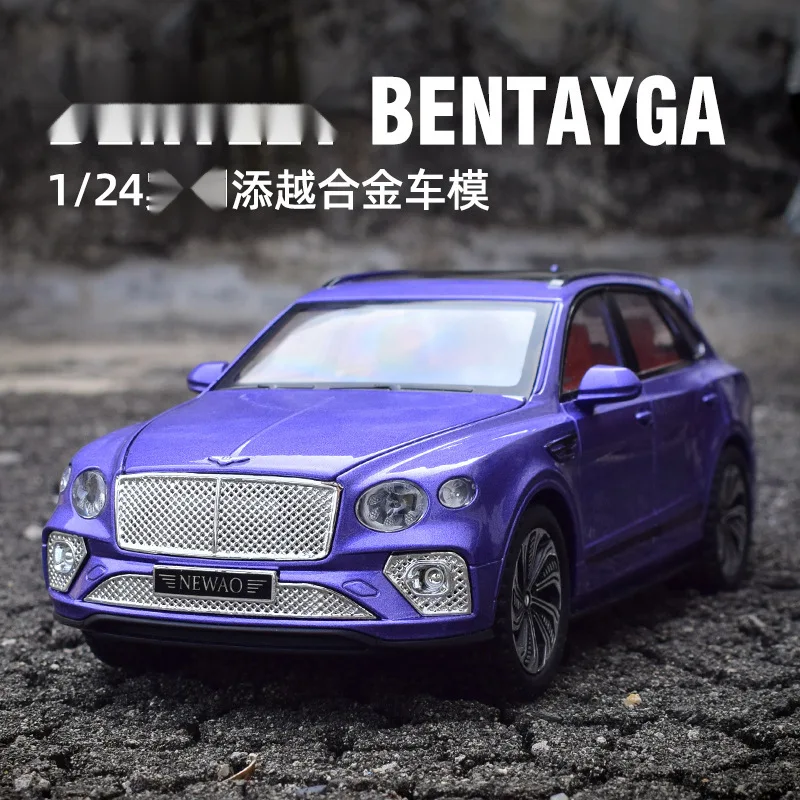 โมเดลรถยนต์เบนท์เอย์กา คอนติเนนทัล ขนาด 1:24 ของเล่นโลหะผสมแบบหล่อขึ้นรูป ประตูเปิดได้ มีเสียงและไฟ ระบบดึงหลัง รุ่นมินิเอเจอร์ สำหรับเด็กผู้ชาย เป็นของขวัญ