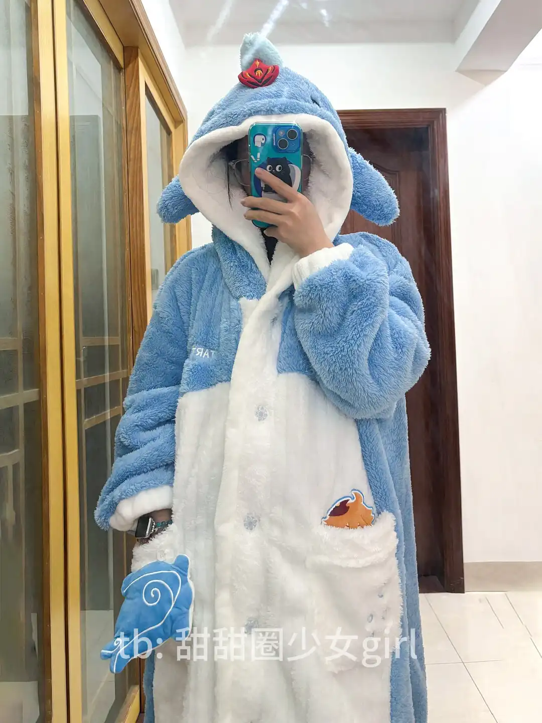 Anime Genshin Impact Tartaglia Cosplay Cartoon Loungewear Ornament Fashion Nightgown Night-robe Thicken Pajamas Coral Fleece