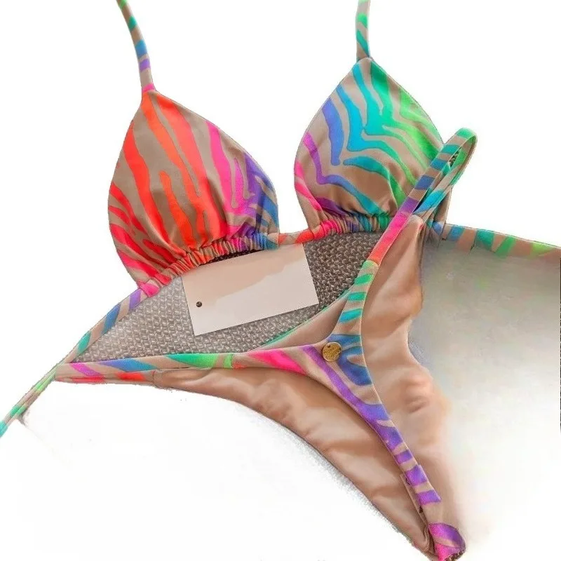 2026 Cross-border European and American New Small Fresh Sexy Fashion Printed Bikini Split Fashion Bikini Swimsuit Women  Durable