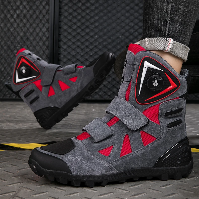 Anti-slip Motorcycle Shoes Rotating Buckle Casual Shoes Breathable Motorcycle Accessories Heel Collision Protection Men's Boots