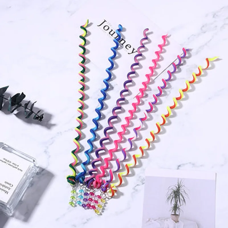 6Pcs Colorful Cute Girl Curler Hair Braid Hair Styling Tools Hair Roller Braid Tie Gum Women Hair Accessories DIY Hairstyle Tool