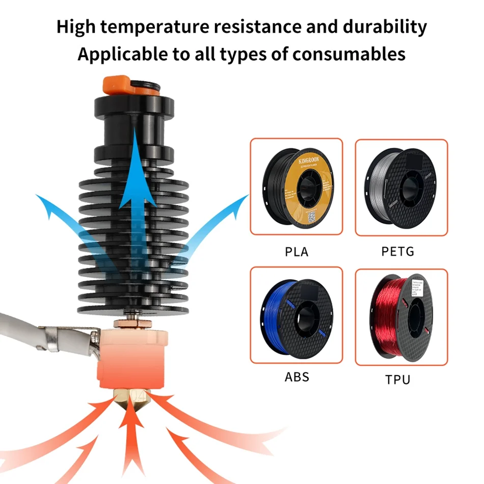 Cabeça de impressão de núcleo de aquecimento cerâmico para impressora 3D, Hotend, vulcão Hot End, V6, Voron 2.4, Prusa Ender 3, CR10, MK3S, 24V,