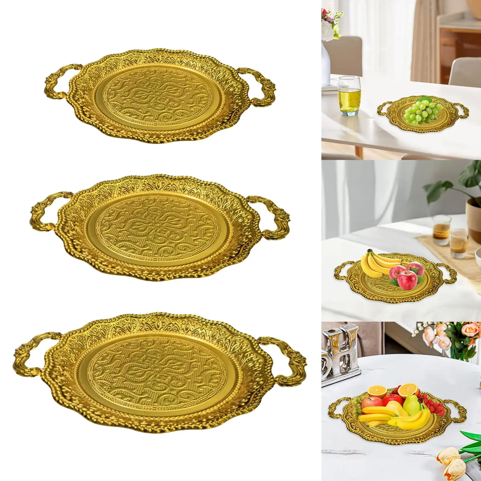 

Fruit Plate Decorative Plate Desk Appetizer Platter for Candy Cupcake Pastry