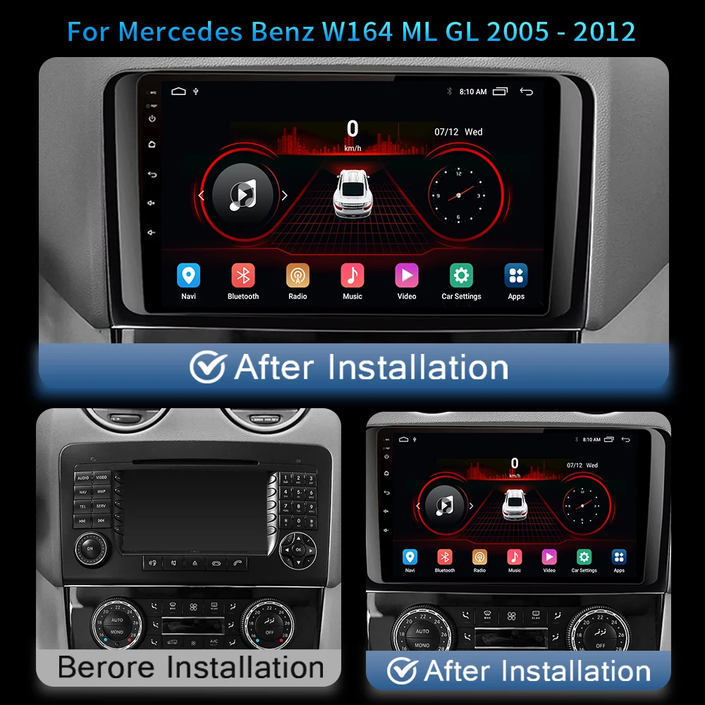 Android Car Radio Multimedia For Mercedes Benz ML GL W164 ML350 ML500 GL320 ML280 GL350 GL450 Carplay auto Stereo Screen Player