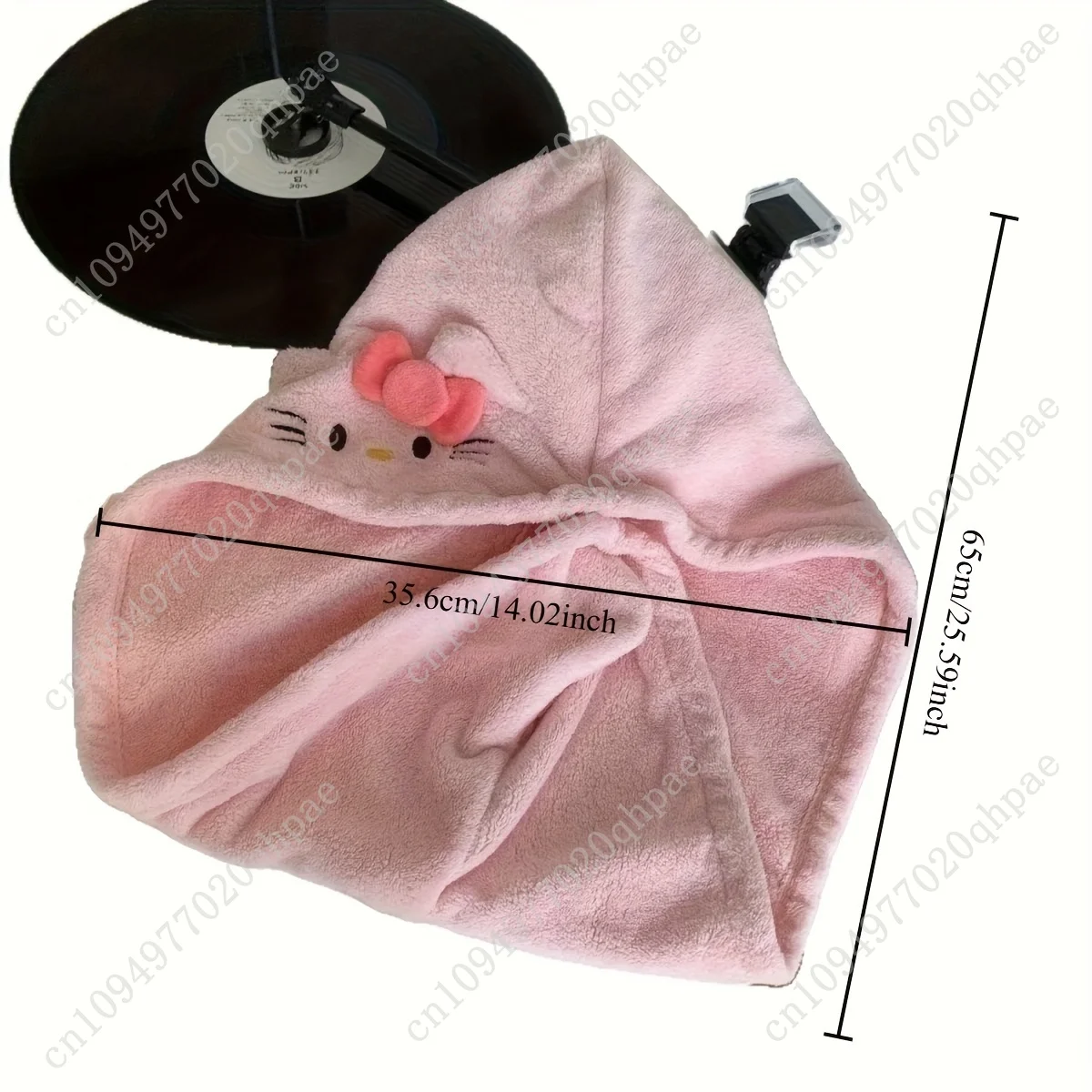 1pc Hello Kitty Hair Drying Cap for Women Ins Coral Fleece Thickened Water-Absorbent Headscarf Non-Shedding Towel Perfect Gift - view 6