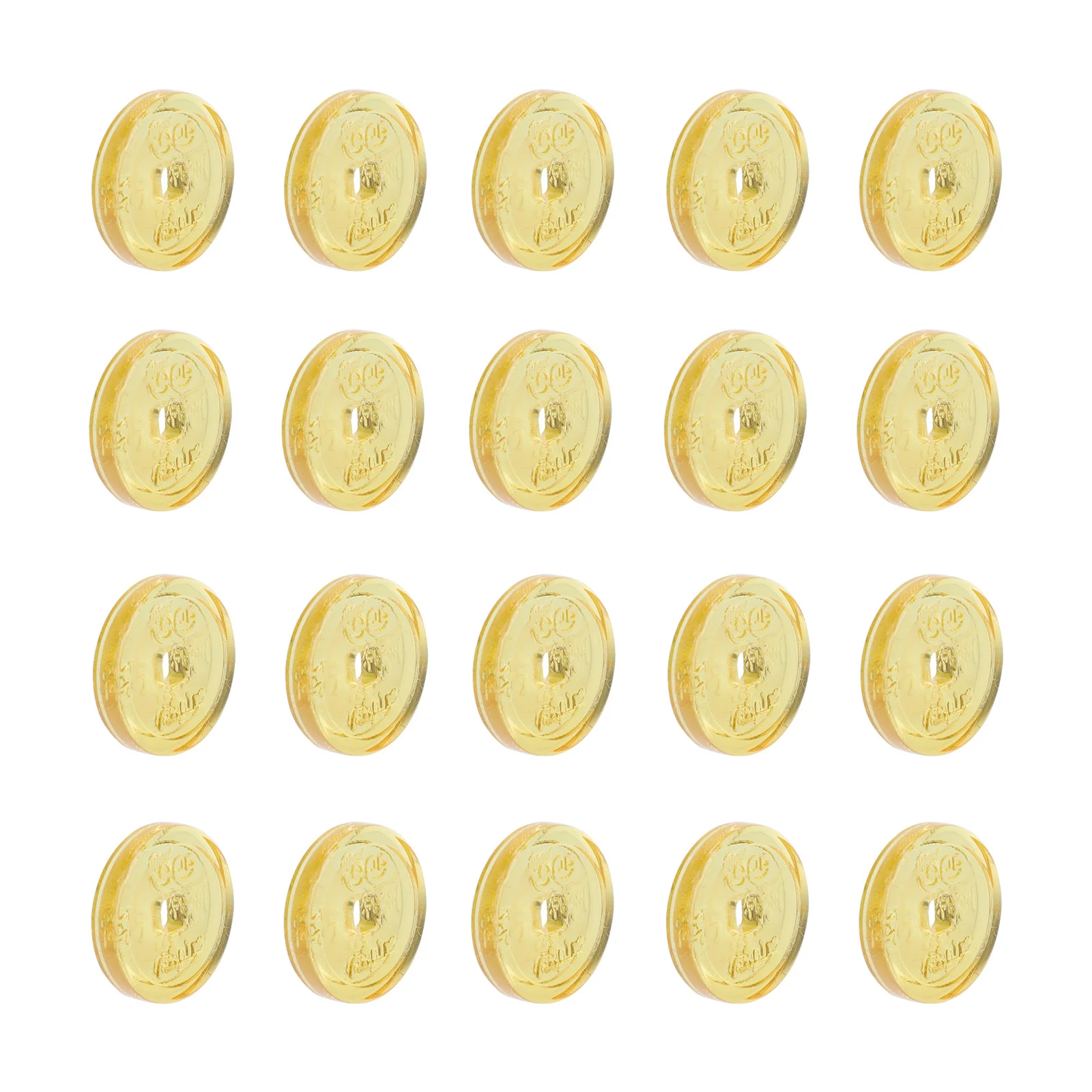 

20Pcs Golden Chinese Coins Crystal Clear Wealth Charms for Home Office Car Decor Traditional Style Luck Coin Ornament Set