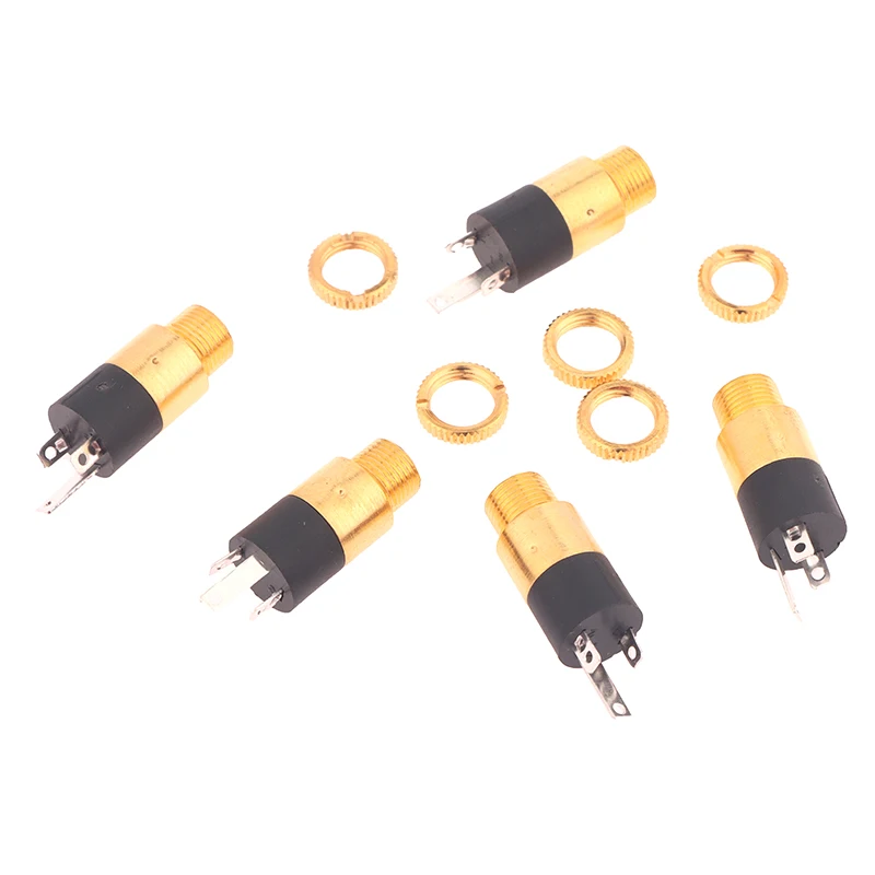 5Pcs PJ392 Stereo Female Socket Jack With Screw Connector Gold Plating 3.5mm Stereo Headphone Audio Video Jack Socket Plugs