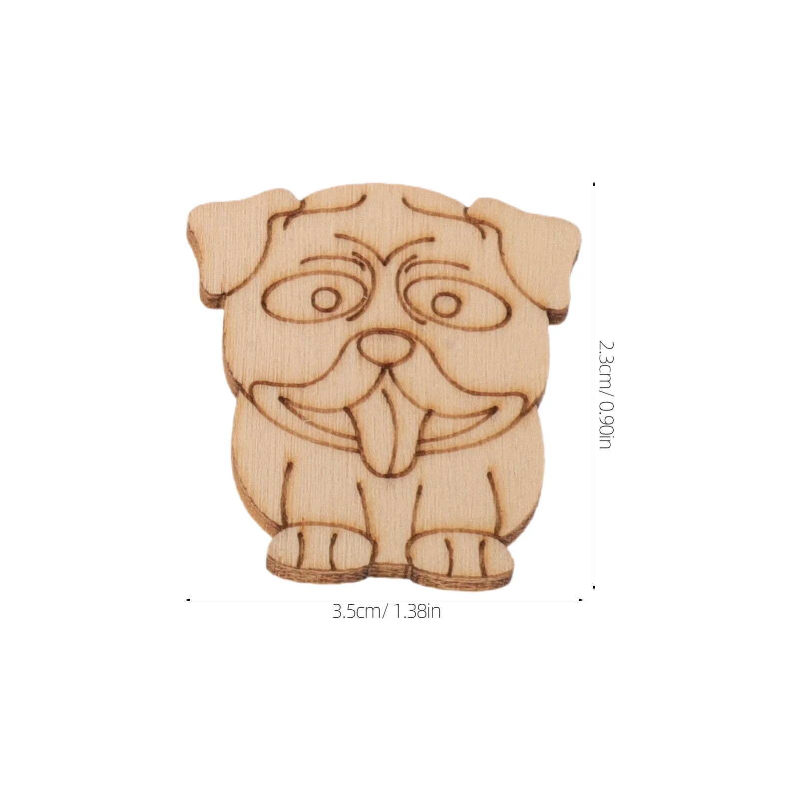 

100Pcs Pet Dog Wooden Slices Unfinished DIY Wood Cutouts Painting Materials Craft Accessories Blank Wood Chips for Decoration