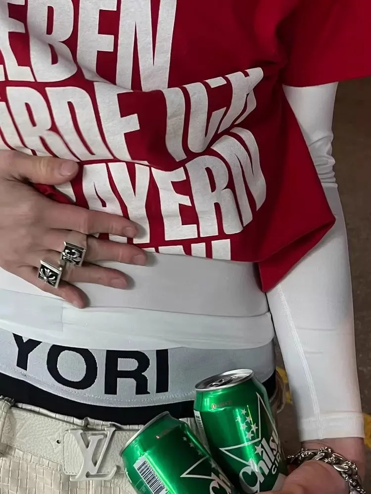 yori ❗️❗️専用❗️❗️ YORI High Waist Embroidered YORI 2027 Printed Letter Flat Corner