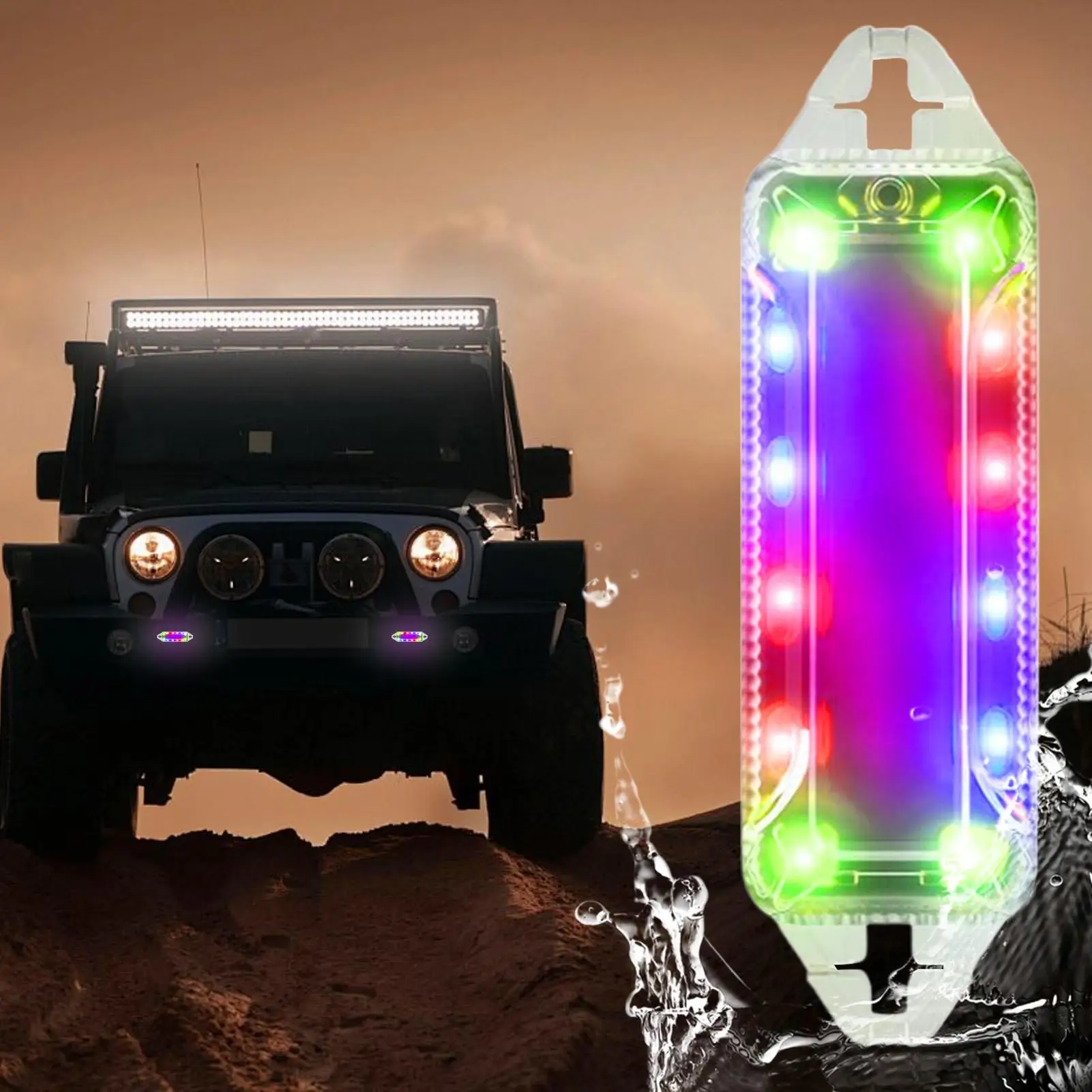 LED Strobe Lights For Trucks Solar Wireless LED Lights Car Exterior Solar Flashing Safety Lamp Waterproof Lighting For Vehicle