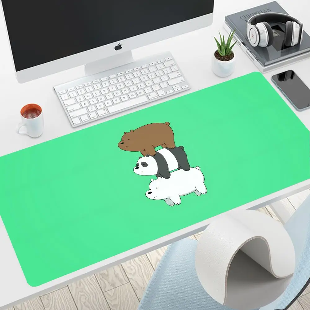 

C-Cartoon w-We B-Bare b-Bears Mouse Pad Home Office Large Mouse Pad Gamer Waterproof PU Leather Desk Mat Computer Mousepad Keybo