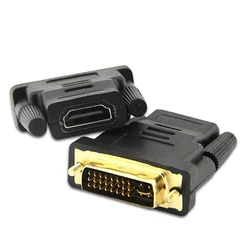 Nowy adapter DVI na HDMI Kompatybilny adapter HDMI na DVI DVI męski na HDMI żeński 24+5 Dwukierunkowa transmisja HD TV Projektor