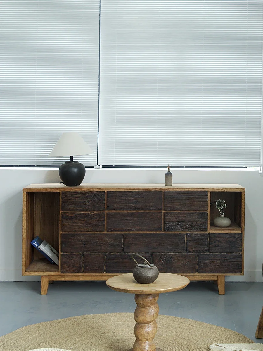

Old elm dining side household storage chest cabinet storage retro TV cabinet porch cabinet