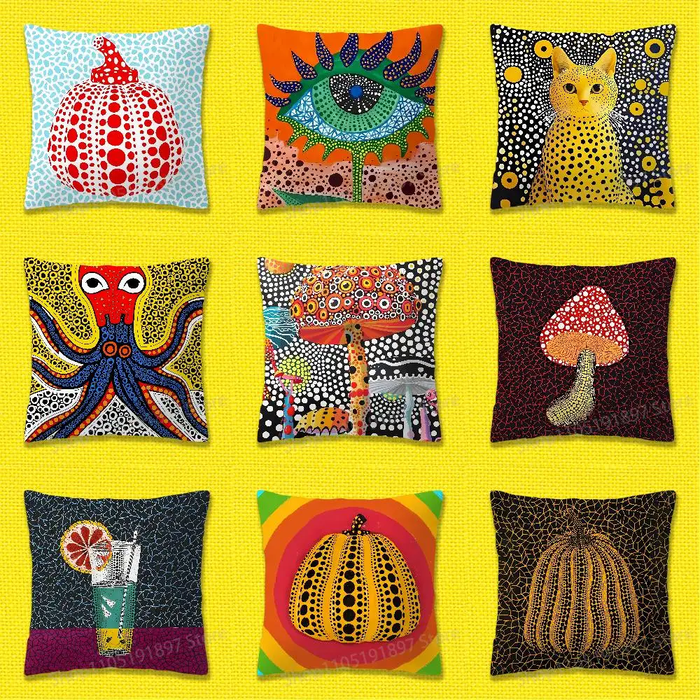 

Throw Pillow Case For 45*45cm 40cm 55cm 50cm 30cm Square Car Pillowcase Shell Y-Yayoi Art K-Kusama Cover