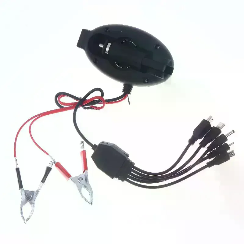 【New】12V 24V To 5V 500mA Power Adapter With Battery Clip For Charging Cell Phone Emergency USB/Type-C Power High Efficiency