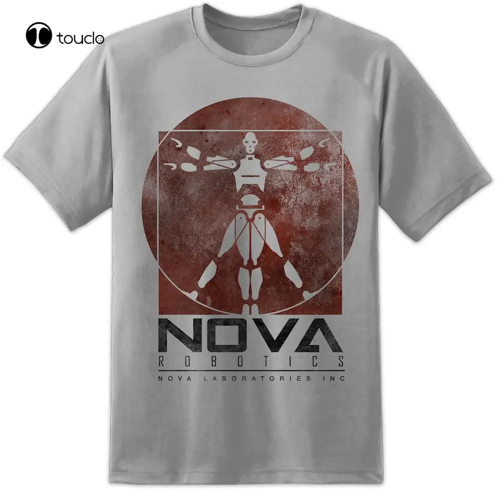 

Мужская футболка Nova Robotics с коротким замыканием, футболка в стиле ретро, фильм Jonny 5, футболка с фильмом