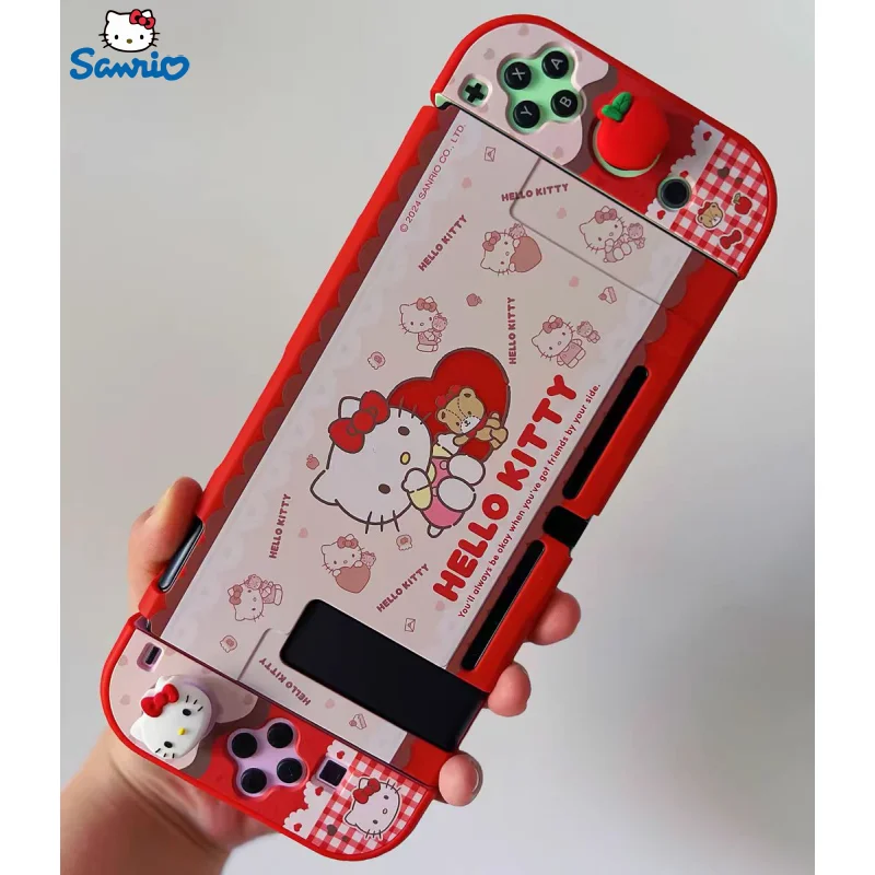 New Game Oled Protective Case Ns Model Plug-in Base Sanrio Cartoon Cute Hello Kitty Pom Pom Purin Hangyodon Game Accessories