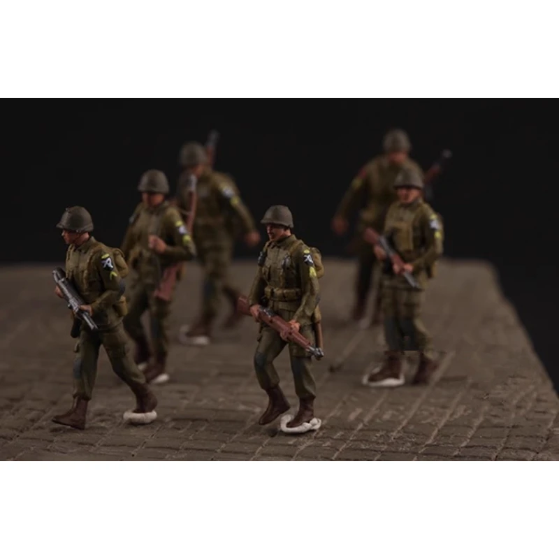 

1/72 Scale 6Pcs US Military Marching Group Soldiers Action Figures Model DIY Scene Accessory Doll Collection Display Toys Fans