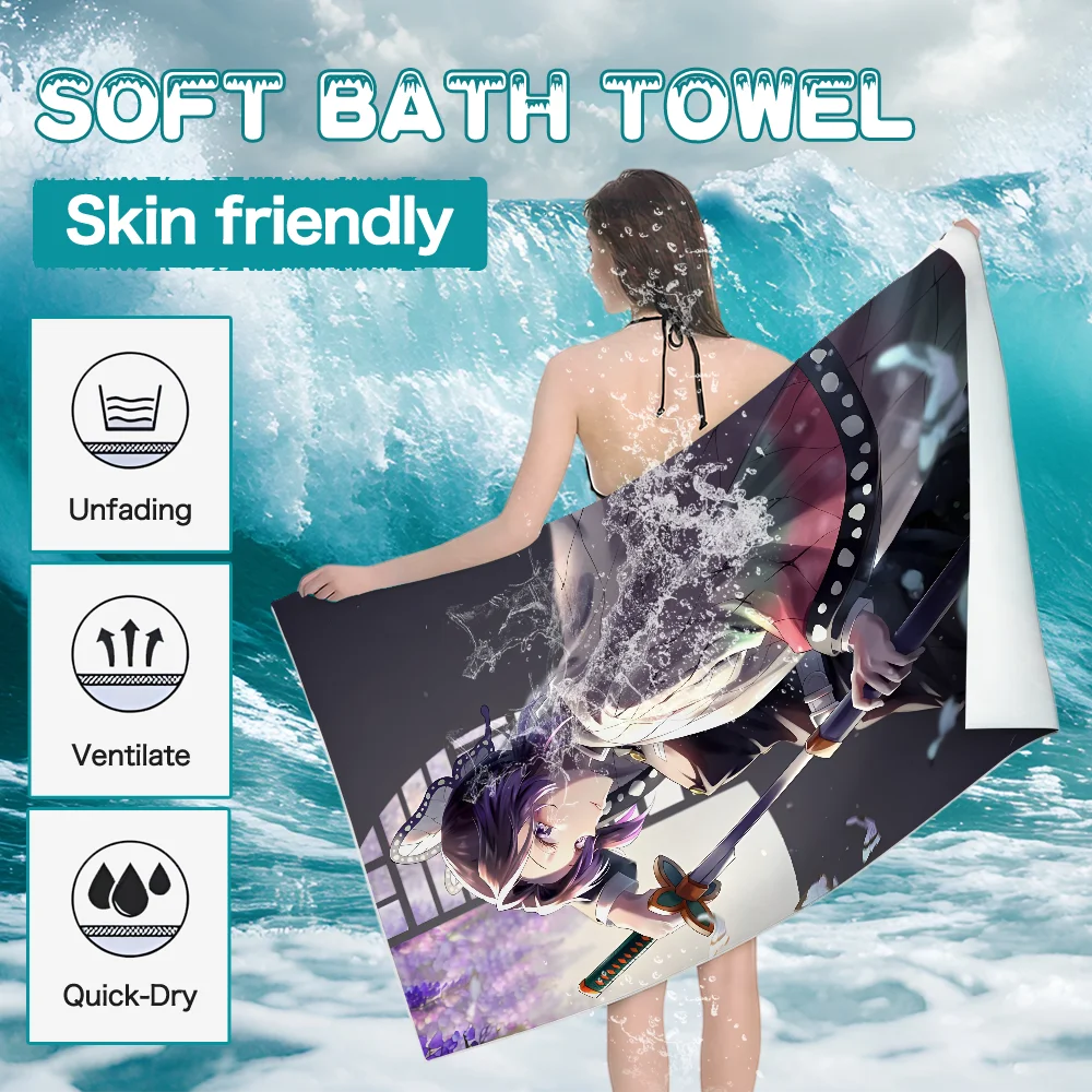 K-Kochou Shinobu Sexy Towel Ultra Soft Absorbant Quickdry Large Beach Towels Personalized Gym Sport Bath Towels