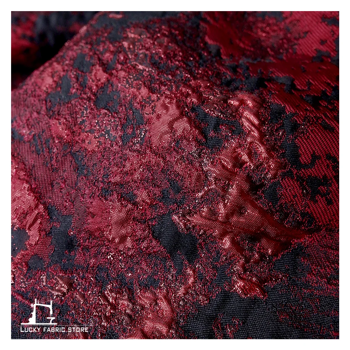 Red volcanic rock, reef relief, three-dimensional stone grain, jacquard texture, fabric, clothing cloth, DIY designer fabric