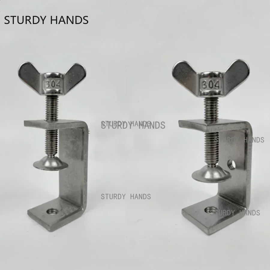 Stainless Steel C-Type Clamp Heavy Duty Desktop Clamp Hoop Adjustable Desk Fixed Holder Clip Multi-function Hardware Fasteners
