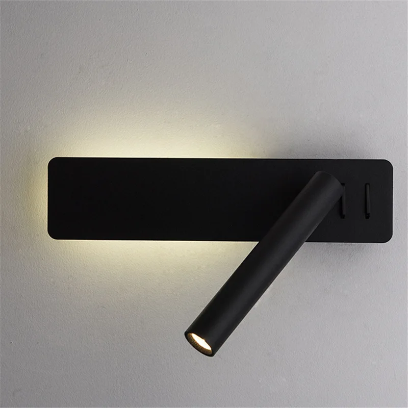 Nordic Style Rotatable LED Wall Lamp, Creative Minimalist Sconce for Bedroom, Hallway, Hotel Reading Decor