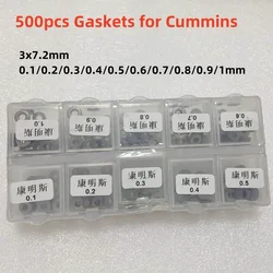 500PCS 3x7.2mm 4X9mm Diesel Common Rail Injector Pressure Adjusting Washer Gaskets for Cummins STR AOWEI