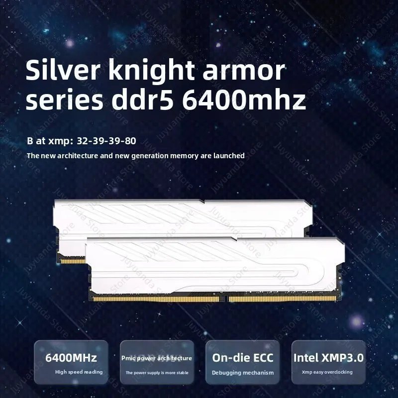 DDR5 Desktop Memory Silver Blade RGB Black Armor 6000640068007200MHz Overclocking Memory Suitable for Gaming PCs and Desktop PCs