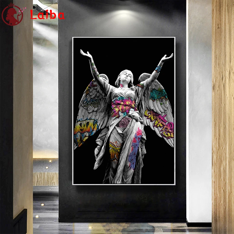 

Diamond Painting Modern graffiti art, angel wings Cross Stitch Diamond Mosaic Picture Of Embroidery crystal Beaded Handicraft