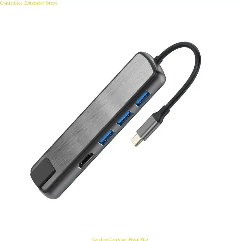 USB C Docking Station USB C Hub Laptop Multiport Adapter Dock Dongle USB C to USB3.0 PD60W Gigabits Ethernet Port