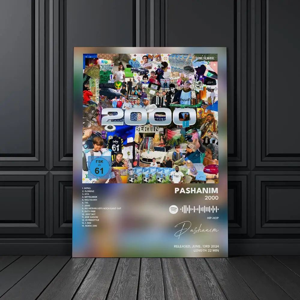 Pashanim 2000-Poster, selbstklebende Kunst, wasserfester Papieraufkleber, Kaffeehaus, Bar, Zimmer