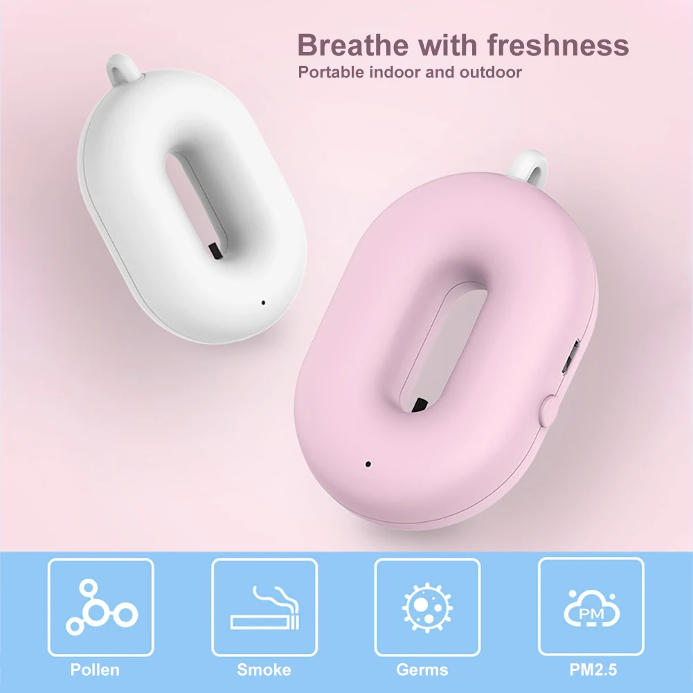 

Personal Wearable Air Purifier Necklace Mini Portable Air Freshener Ionizer Negative Ion Generator Low Noise For Adult universal