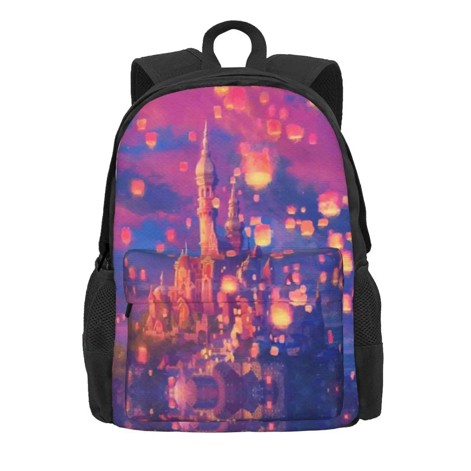 Lanterns Floating Hot Sale Schoolbag Backpack Fashion Bags Tangled Lanterns Princess Flynn Rider Sun Boat Tower Eugene