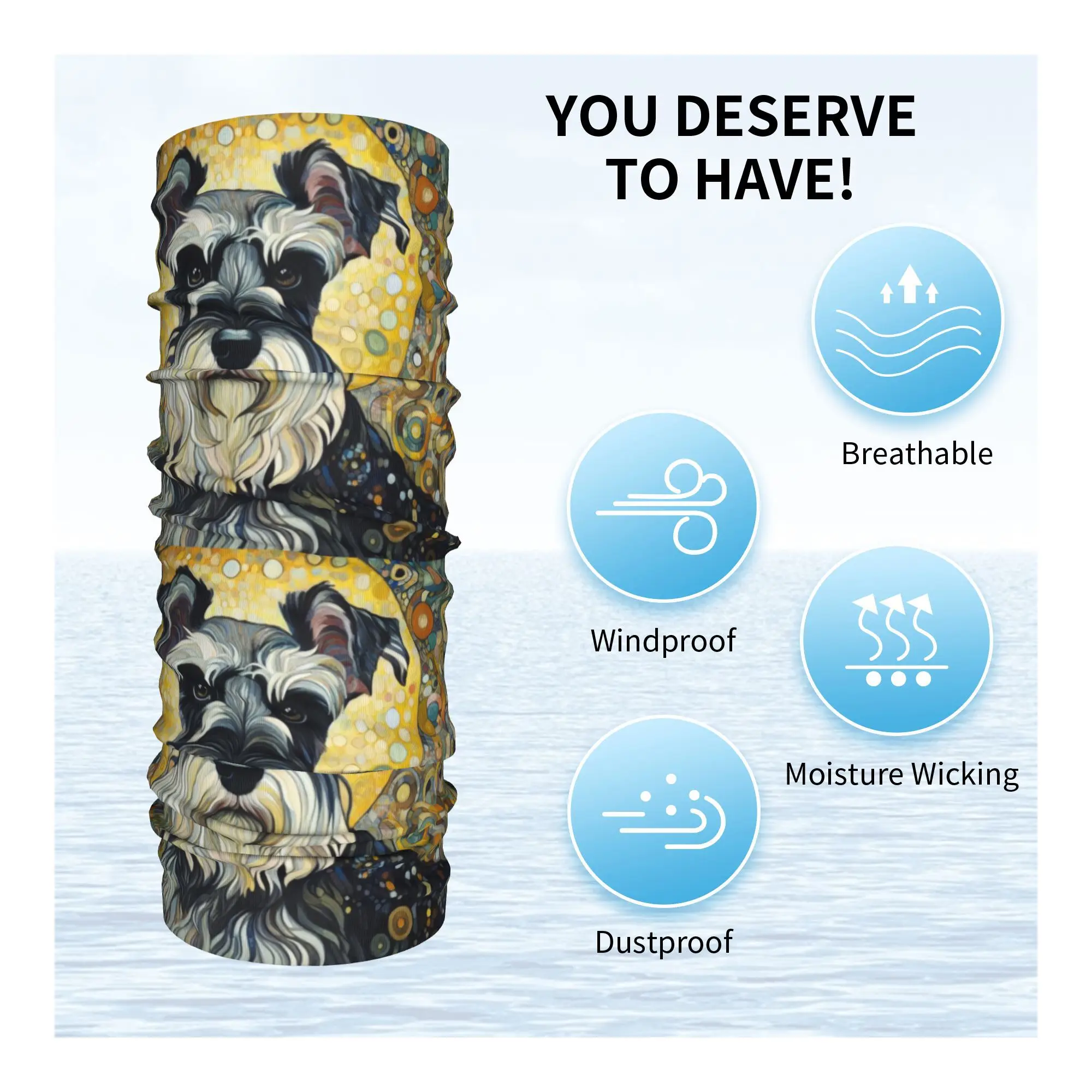 Pañuelo Schnauzer de estilo de arte moderno, polaina para el cuello, bufanda estampada para la cara, bufanda cálida para ciclismo, montar para hombres, mujeres y adultos a prueba de viento