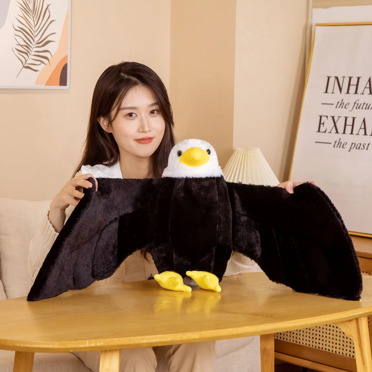 

1pc 40cm Cute Spread Wings Eagle Plush Dolls Simulation Hawk Toys Stuffed Soft Animal Dolls Creative Birthday Gift for Children