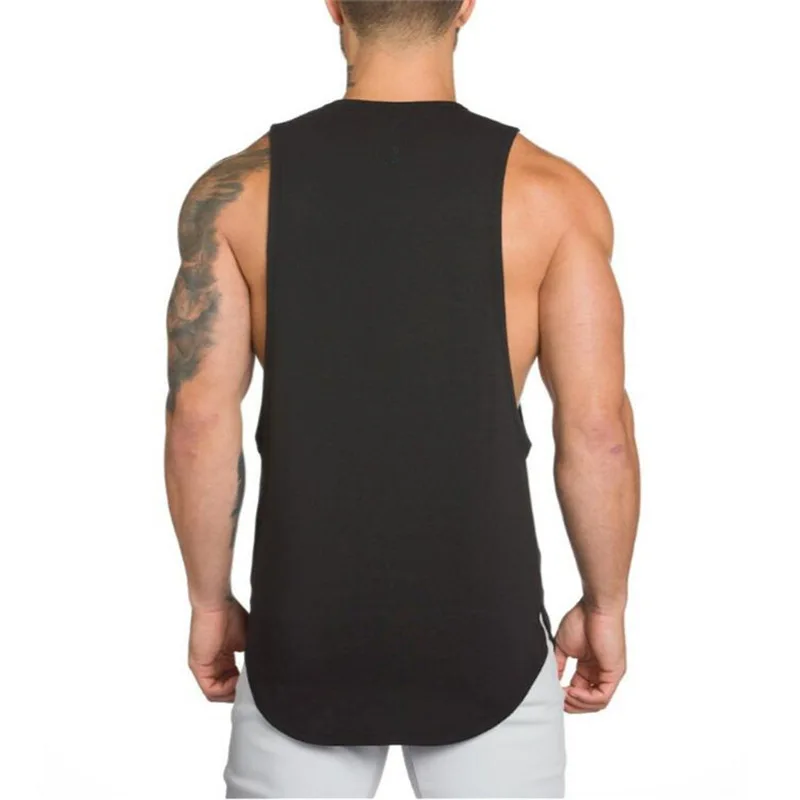 

Gyms Sports Bodybuilding Tank Tops Men Shirt Fitness Vest Singlet Sleeveless Solid Cotton Muscle Undershirt