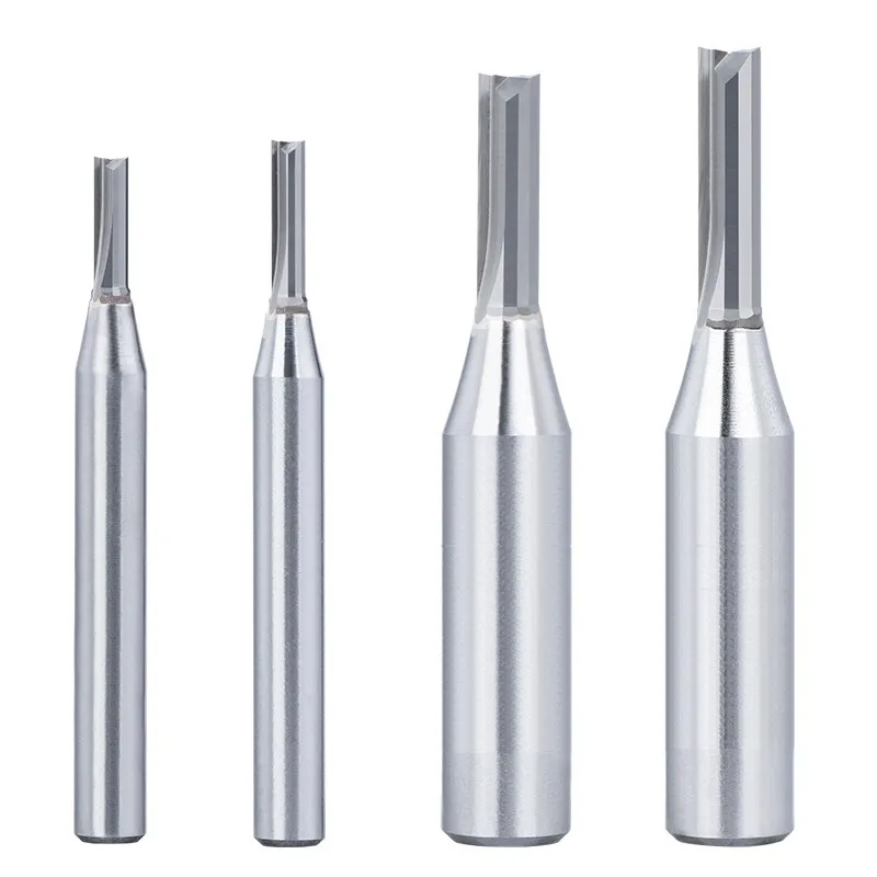 Schaft fräser 2 Flöten gerade Fräser 1/2 (12,7mm) 1/4 (6,35mm) Schaft Hartmetall Schlitz schneiden Schnitzen für Holz MDF CNC Werkzeuge – Detail 8