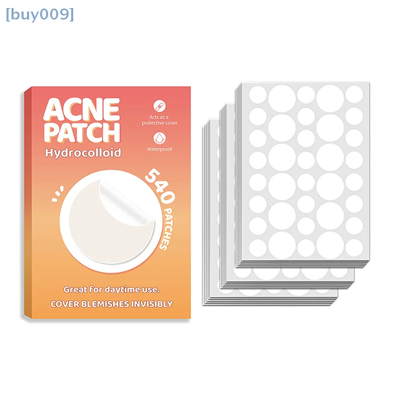 【buy009】540 szt. Plastry na trądzik i wypryski do pielęgnacji skóry twarzy, niewidoczne, profesjonalne, gojące, naklejki na plamy dla kobiet i mężczyzn