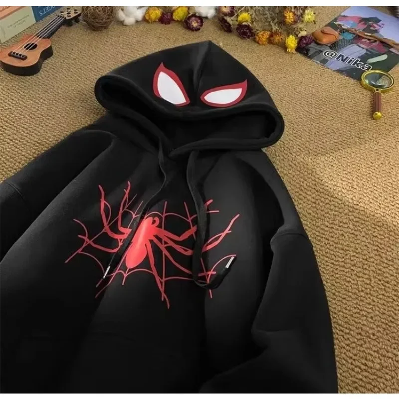 سترة بقلنسوة مطبوعة على الموضة للربيع والخريف، ملابس رياضية كاجوال عصرية للرجال والنساء، مناسبة للارتداء اليومي في Harajuku