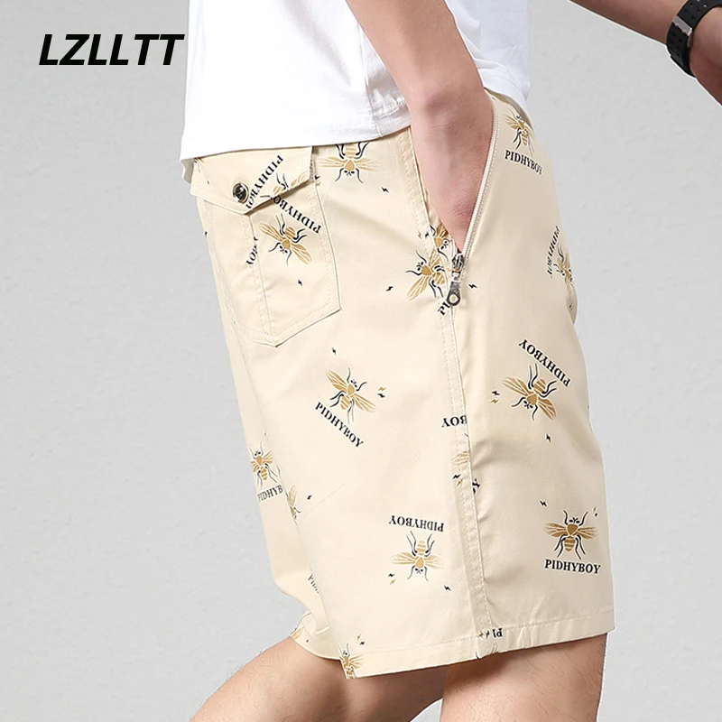 2023 New Summer Beach Shorts Men Fashion Print Casual 100% Cotton Shorts Men Plus Size Shorts 5XL Jogging Sweatpants Shorts