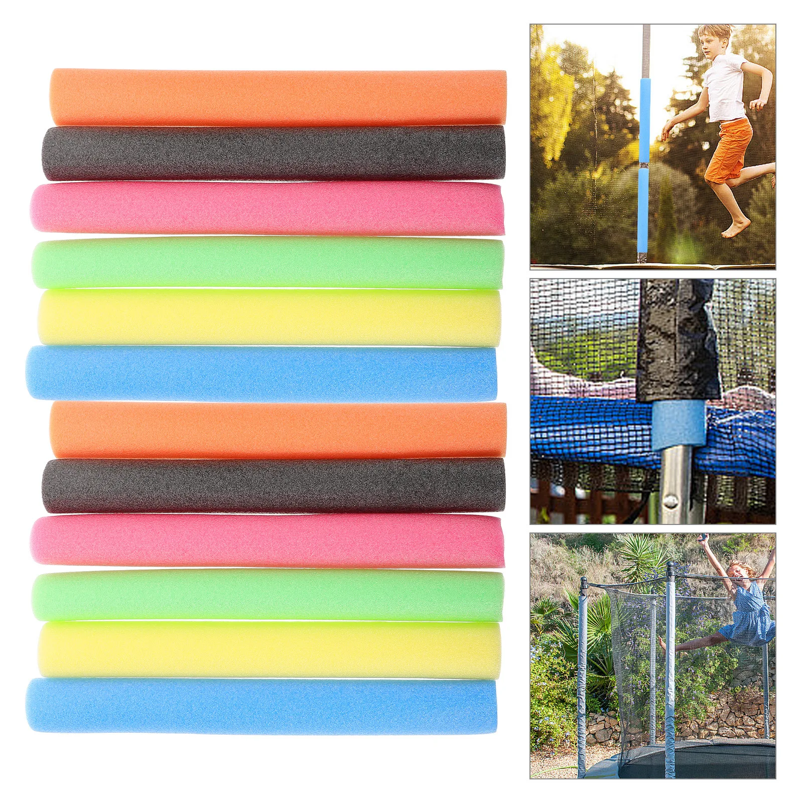 

12Pcs Trampoline Pole Protective Foam Tubes Anti-Collision Padding Sleeves Safety Covers Replacement for Railing Poles